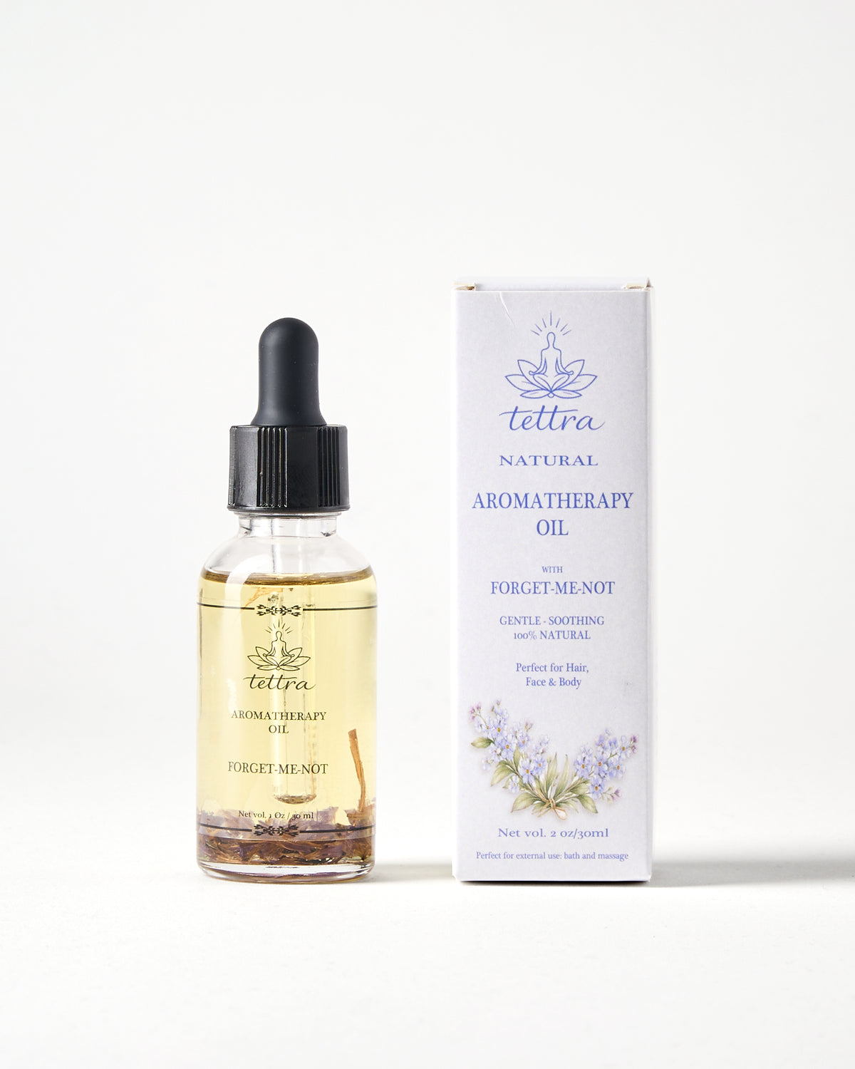 TETTRA forget me not aromatherapy oil bottle and box