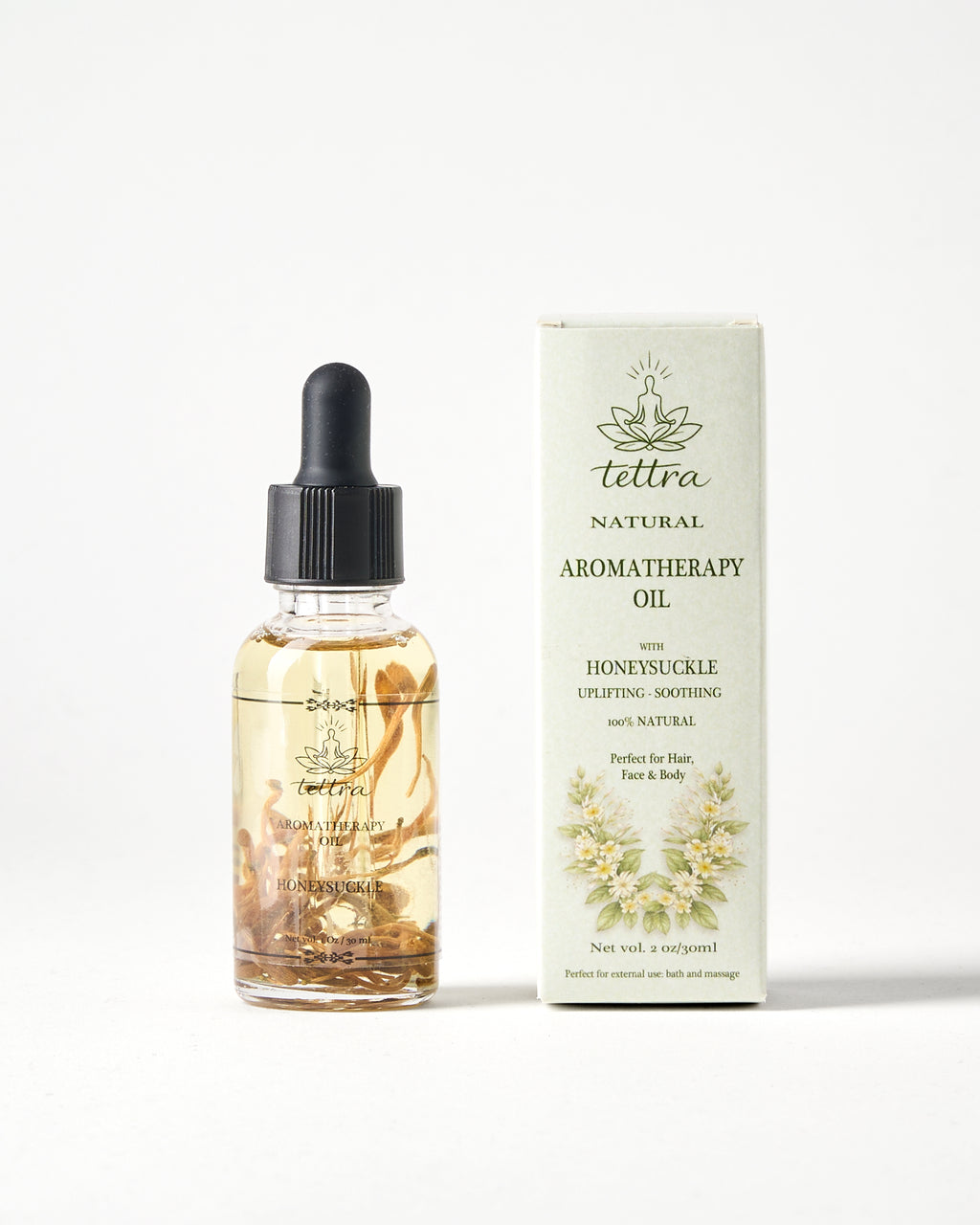 TETTRA honeysuckle aromatherapy oil bottle and box