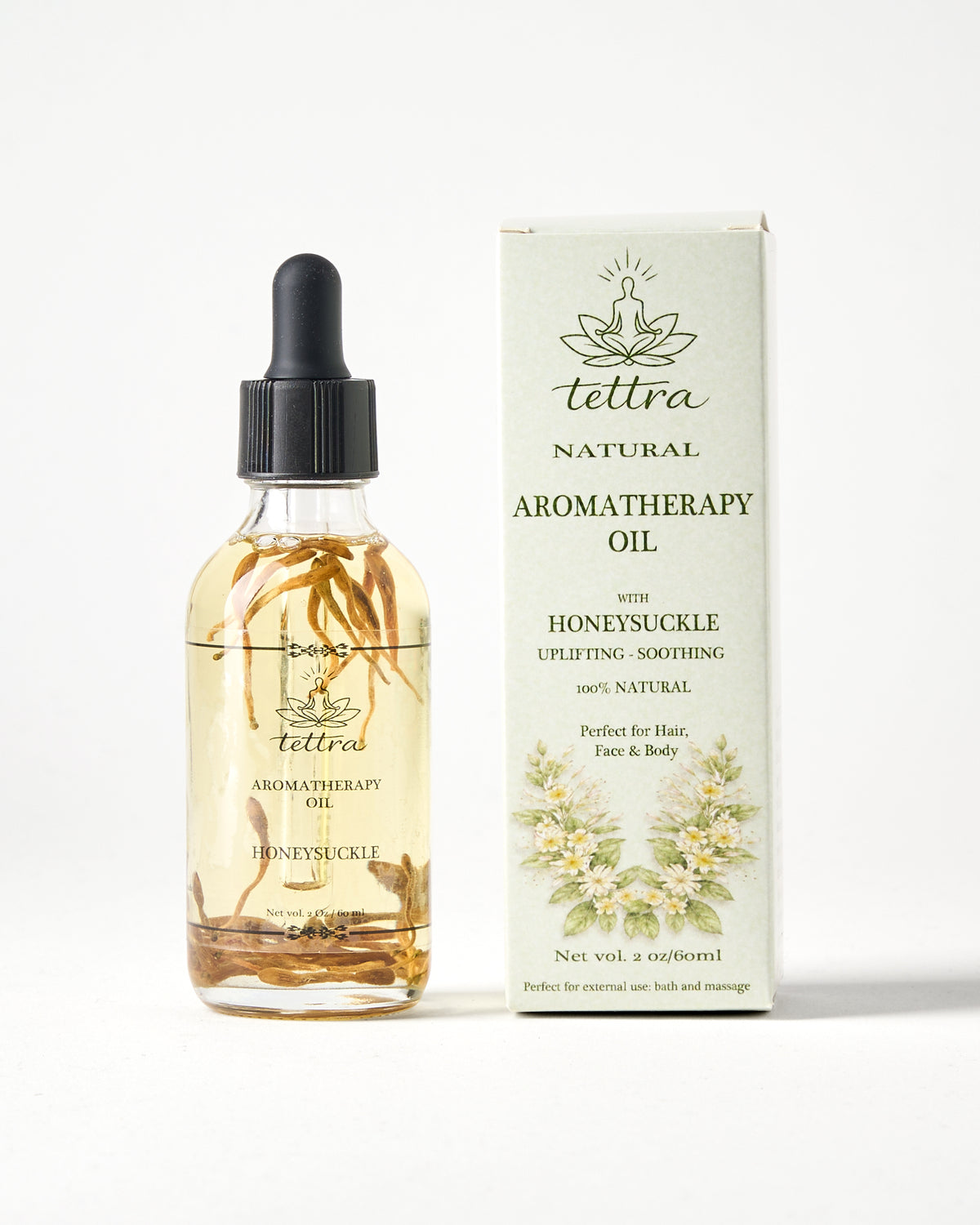 TETTRA honeysuckle aromatherapy oil bottle and box