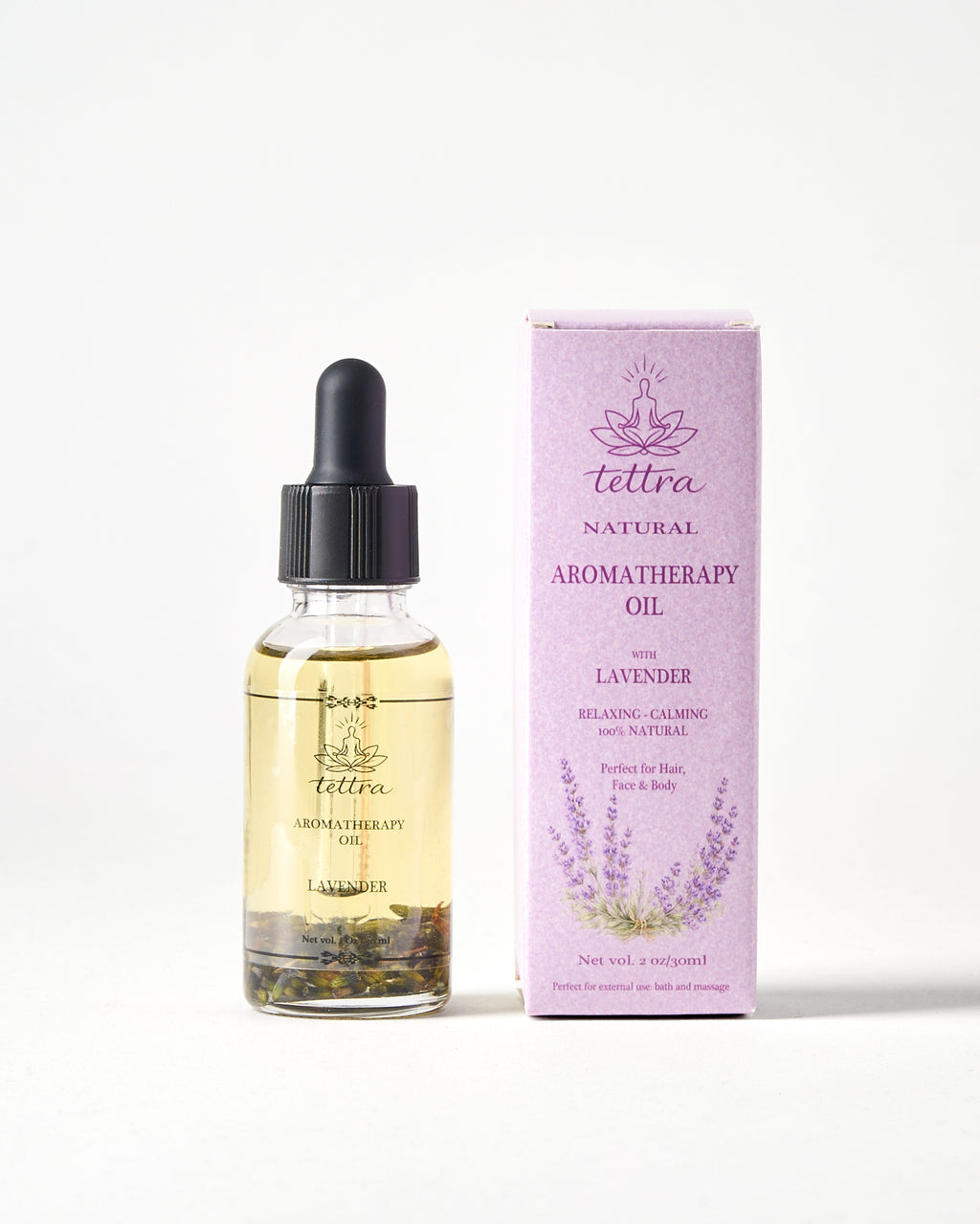 TETTRA lavender aromatherapy oil bottle and box