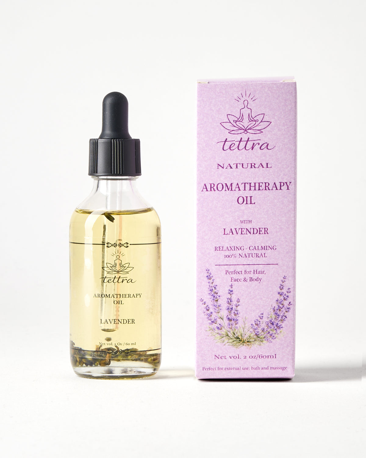 TETTRA lavender aromatherapy oil bottle and box