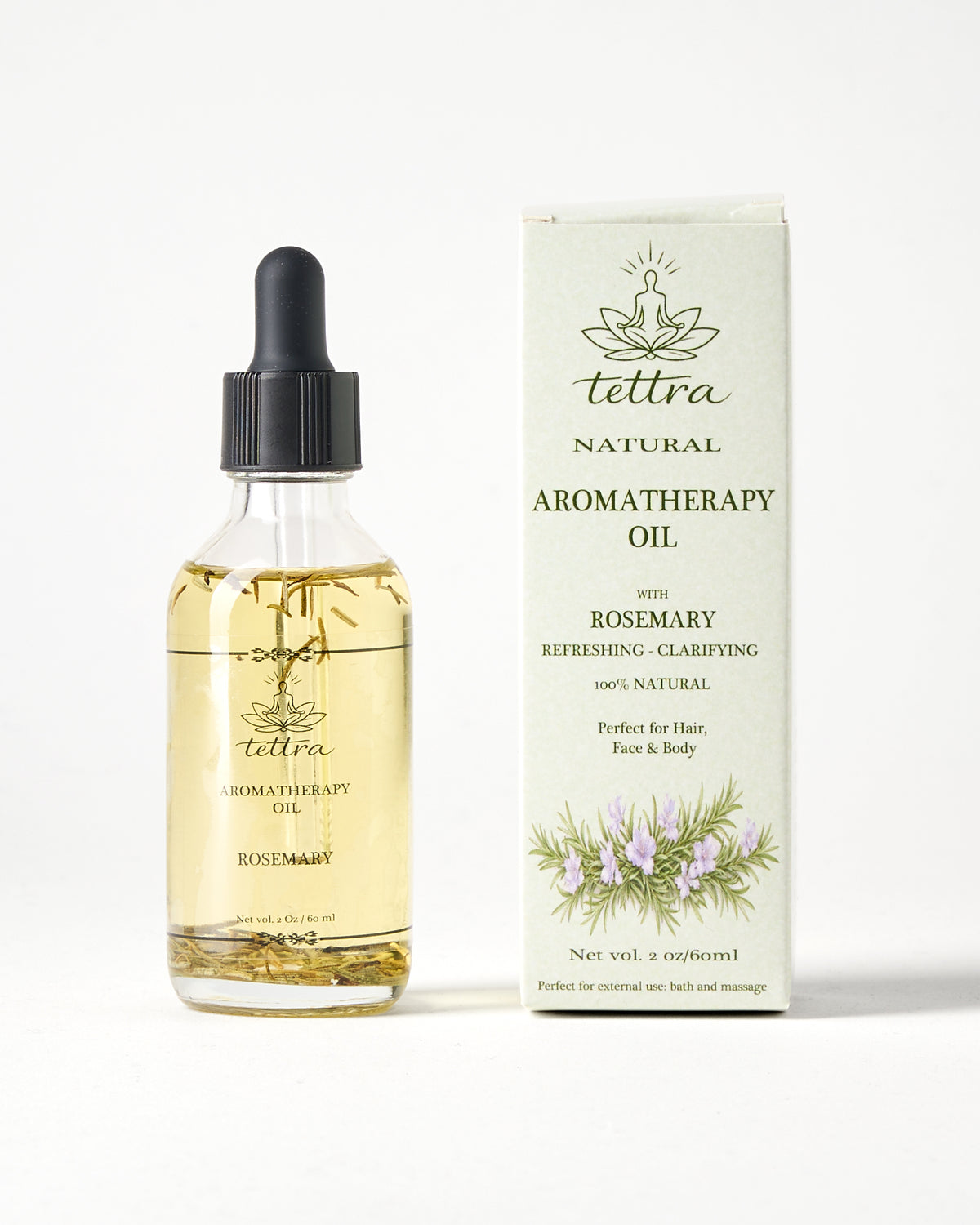 TETTRA rosemary aromatherapy oil bottle and box